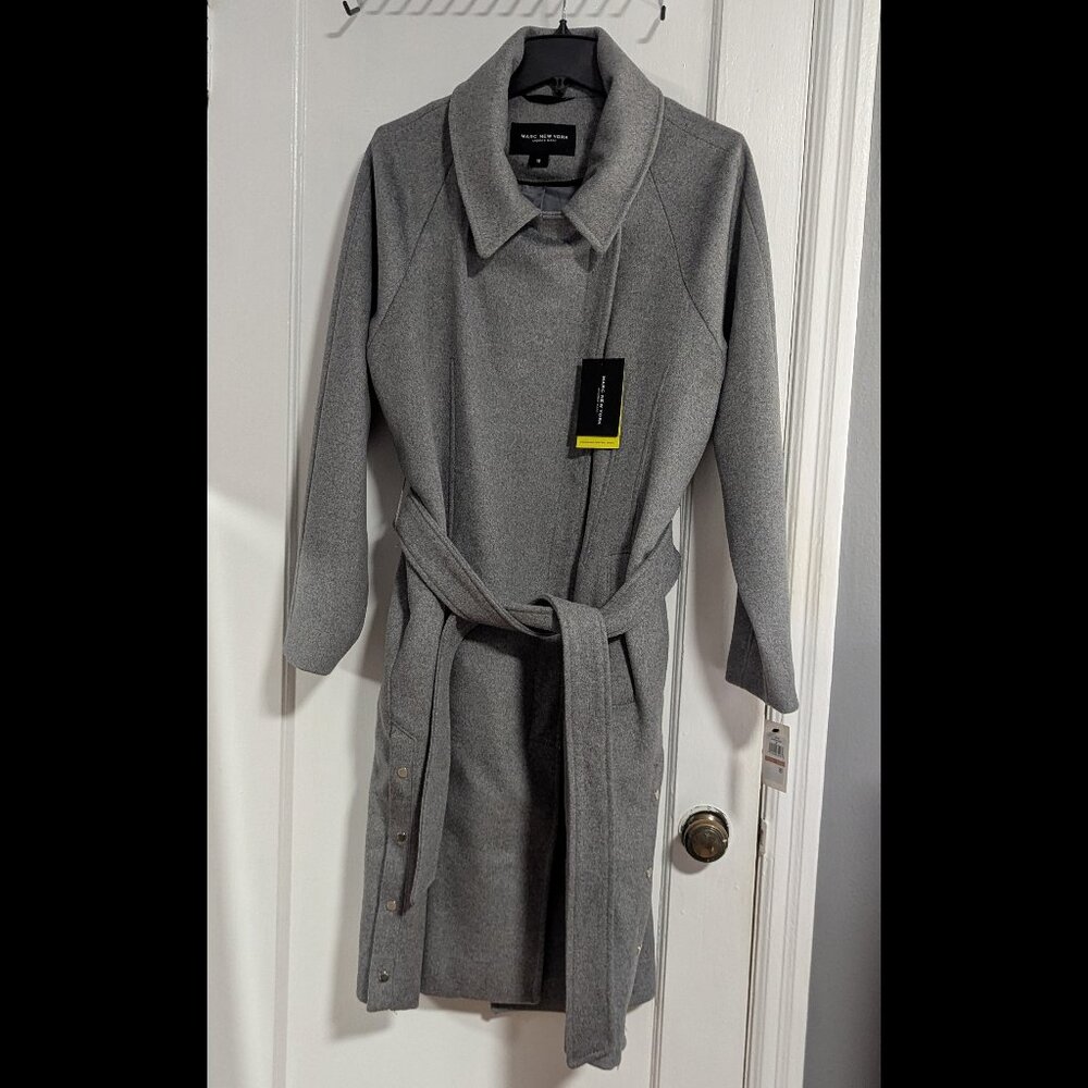 Andrew Marc - Heather Grey Long Coat - 12 - NWT